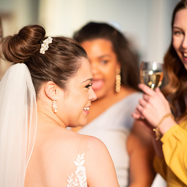 Ottawa Wedding Hair Testimonial - Emma F bridal bun updo veil chignon pearl bridal comb