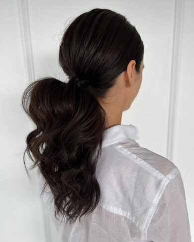 Parla Hair - Ottawa Bridal Hairstylist Kira McClenaghan - Hair Extensions Rental BFB Hair - Shade - Blackberry Length - 15 inches