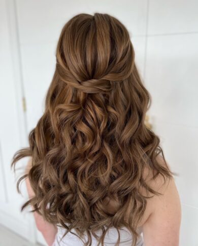 Parla Hair - Ottawa Bridal Hairstylist Kira McClenaghan - Hair Extensions Rental BFB Hair - Shade - Brown Sugar - Length - 18 inches