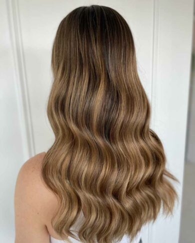 Parla Hair - Ottawa Bridal Hairstylist Kira McClenaghan - Hair Extensions Rental BFB Hair - Shade - Iced Latte Length.- 18 inches